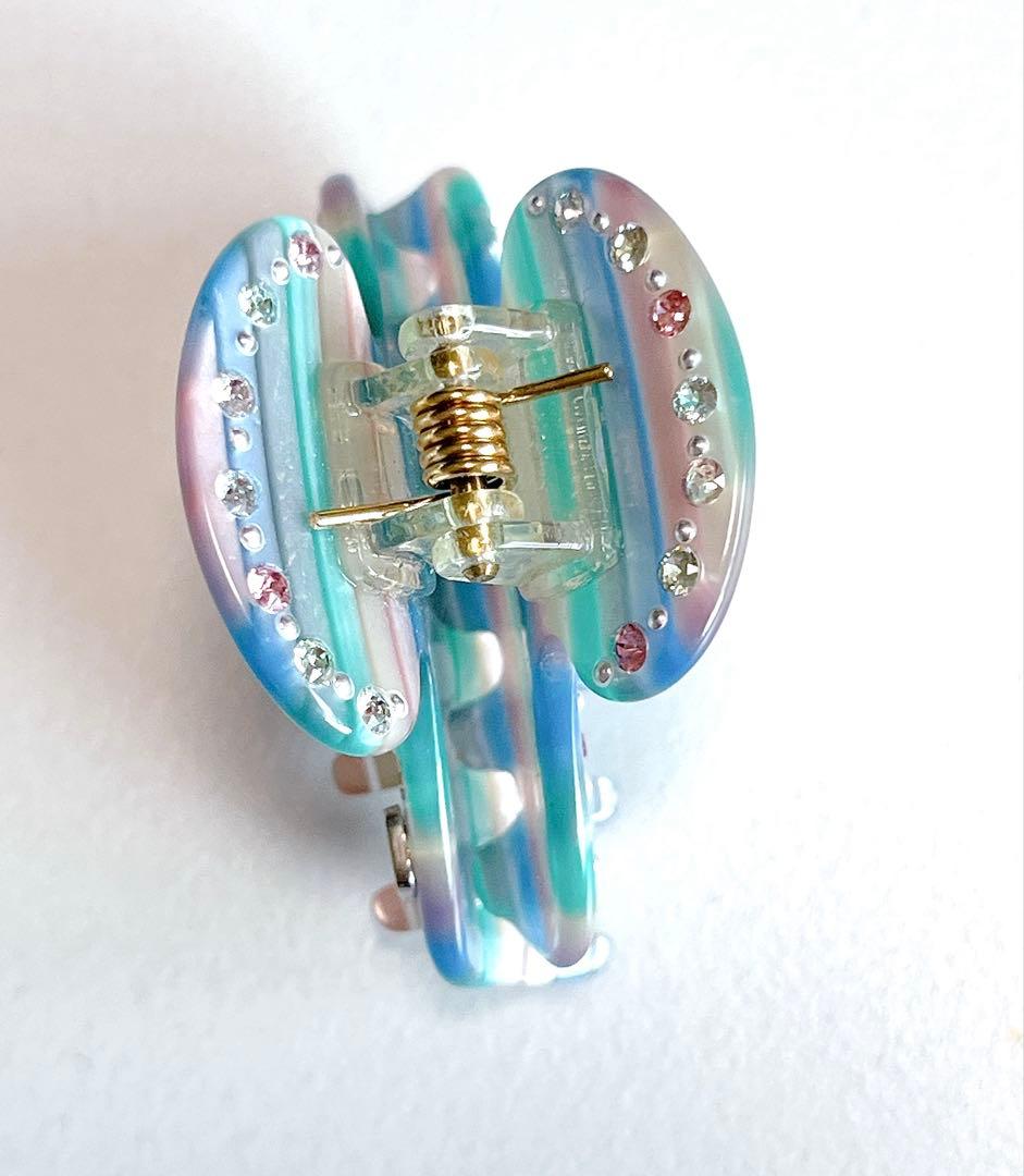 アレクサンドルドゥパリ　ヘアクリップ　ブルー系　キラキラ　スワロフスキー　可愛い