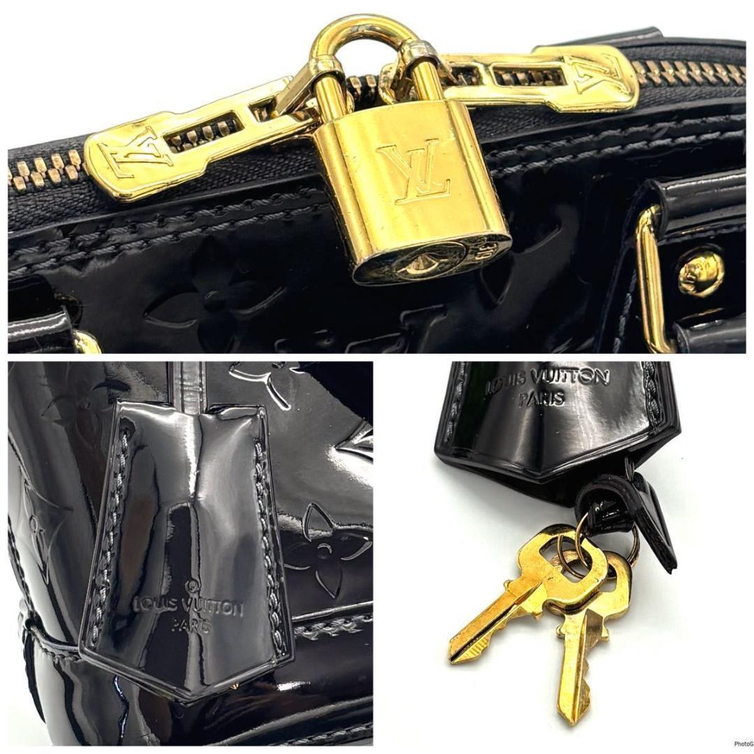 【超美品】ルイヴィトン ヴェルニ アルマBB エナメル ブラック ハンドバッグ