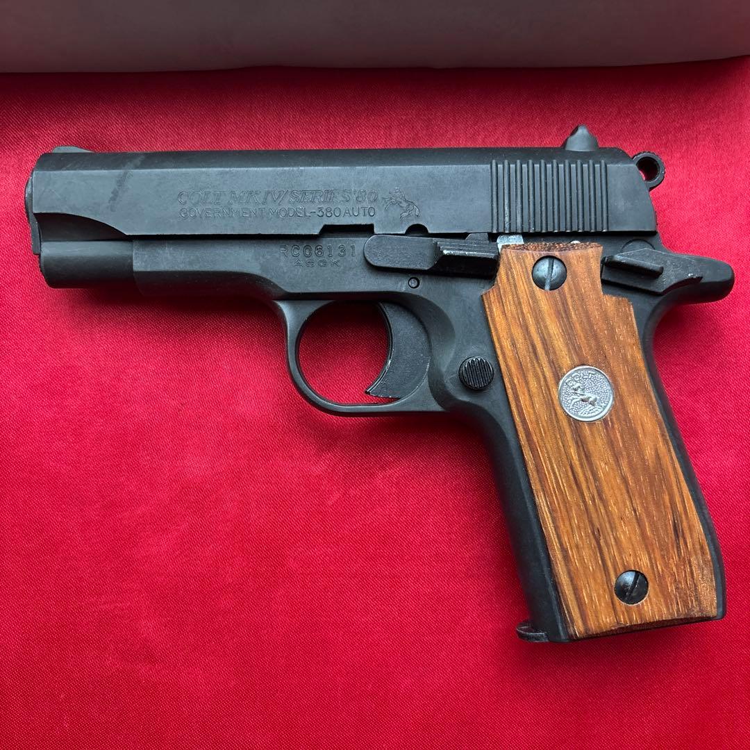 タナカ　コルト380オートHW ガバメント　木製グリップ　ガスブローバックガン