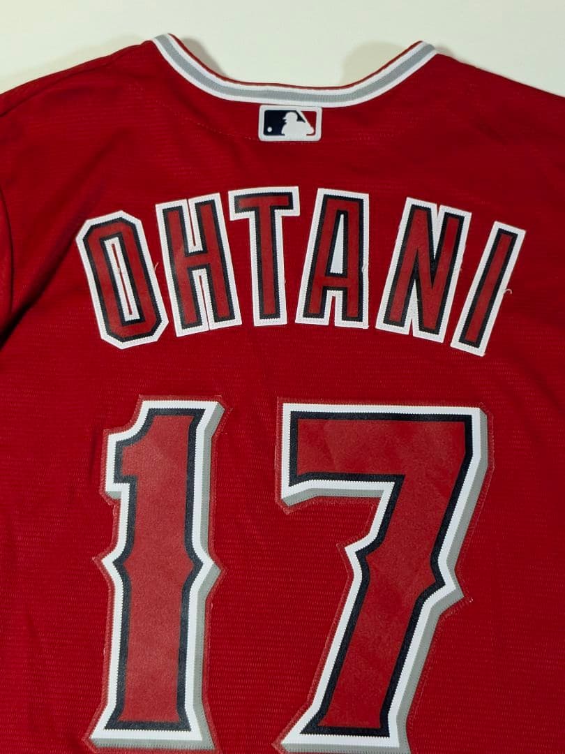 ①USA製 マジェスティック　エンゼルス 大谷翔平 ユニフォーム　Ｍ レッド