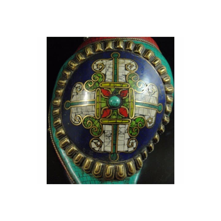 ◆チベット密教法具　法螺貝（シャンカ）羯磨（カツマ） M2