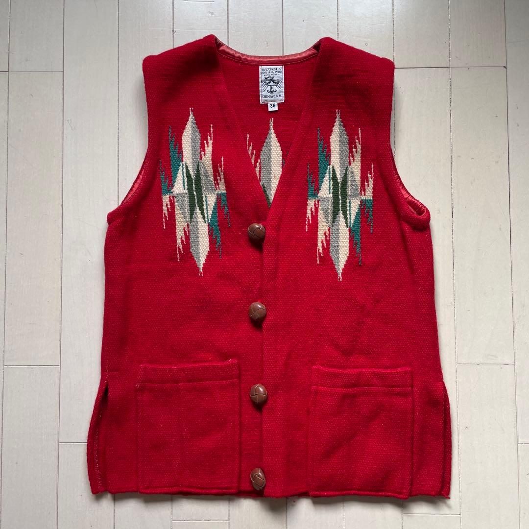 オルティガ　ウール100% レッド チマヨベスト 36