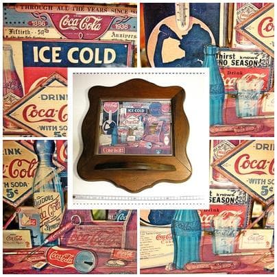 超希少ヴィンテージ パブミラー 額装タオル掛け付◆直輸入品ガラス製レアインテリア