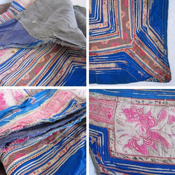 希少　タイ　モン族のねんねこ　オールド刺繍布 93　ベビーキャリー　山岳民族