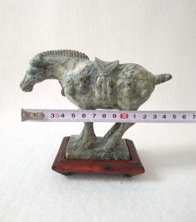 馬 石彫刻 中国 天然石 オブジェ アンティーク