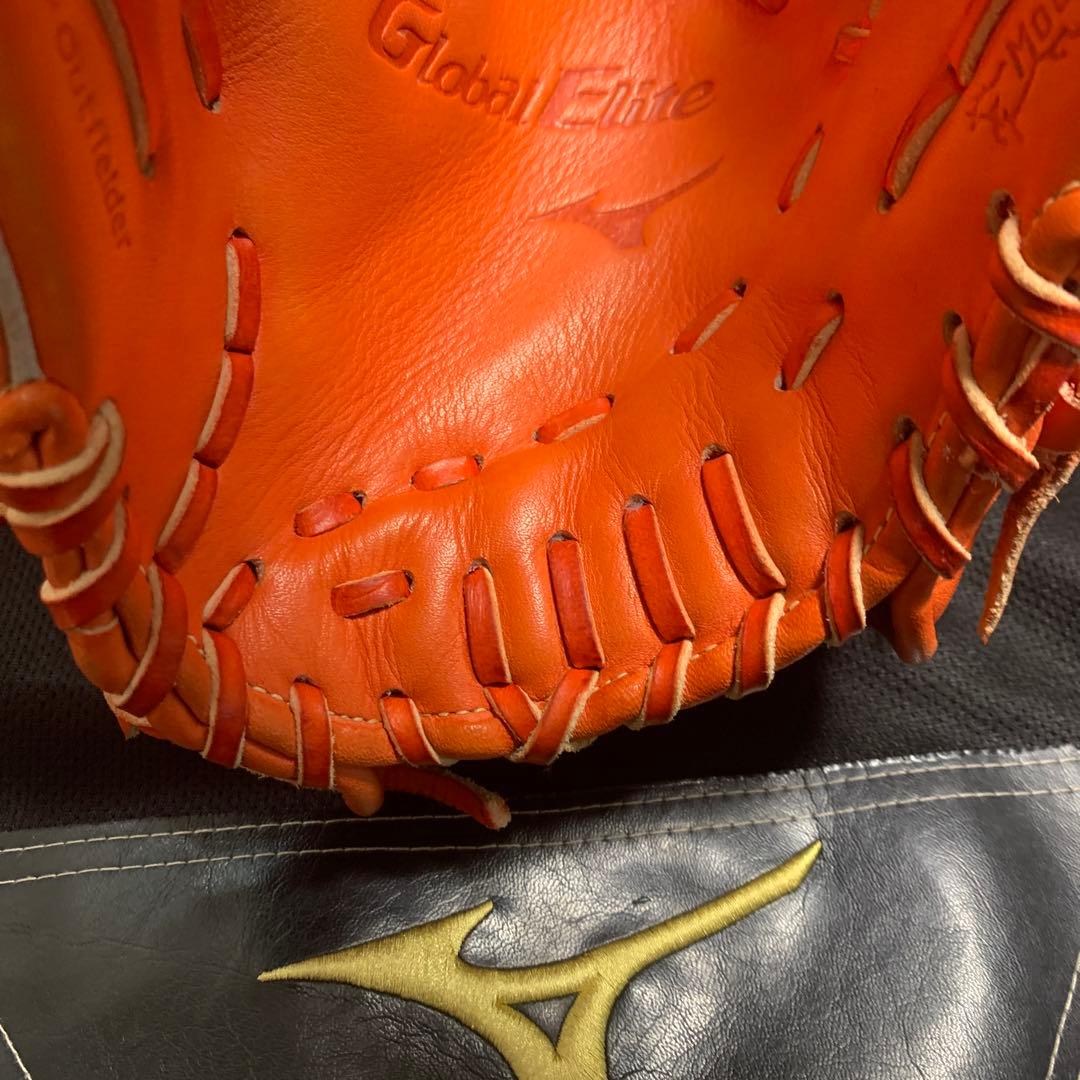 Mizuno Global Elite 軟式グローブ オレンジ