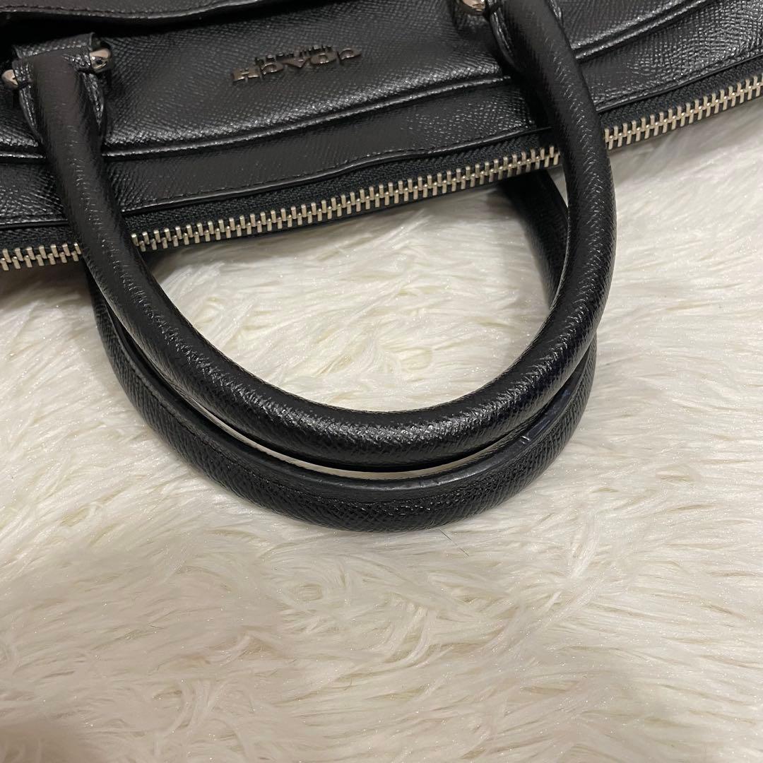 コーチ 2way オールレザー ベケット ブリーフケース ブラック シルバーロゴ