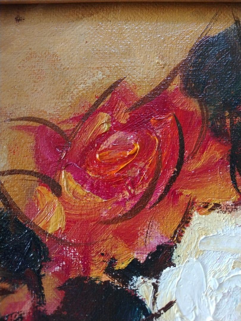 油彩 油絵 湯浅洋子 ばら