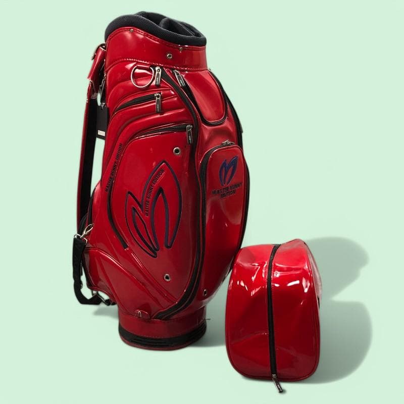 マスターバニーエディション フード付き キャディバッグ レッド ロゴ ゴルフ