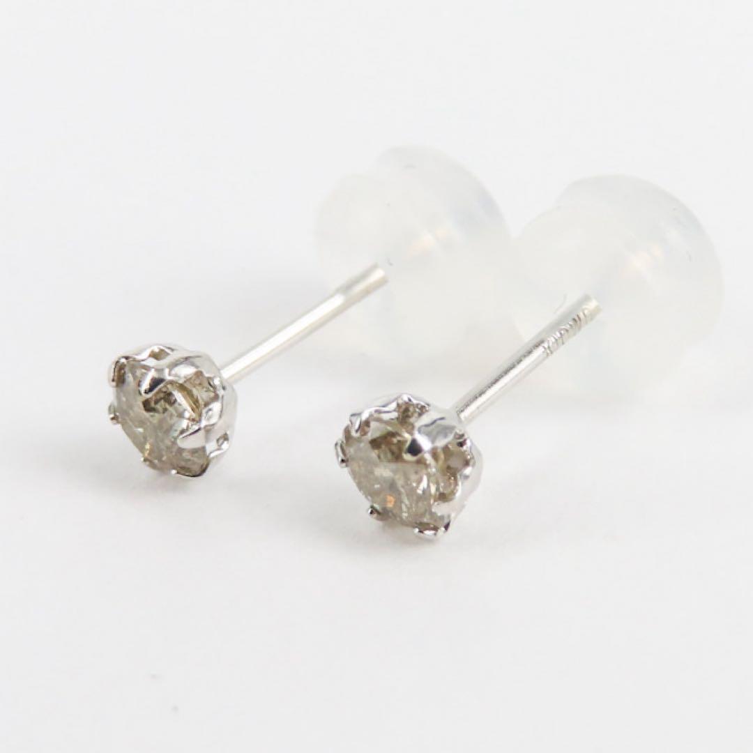 ば*。様 【本物保証】K10WG 天然ダイヤモンド ピアス｜各0.15ct 新品