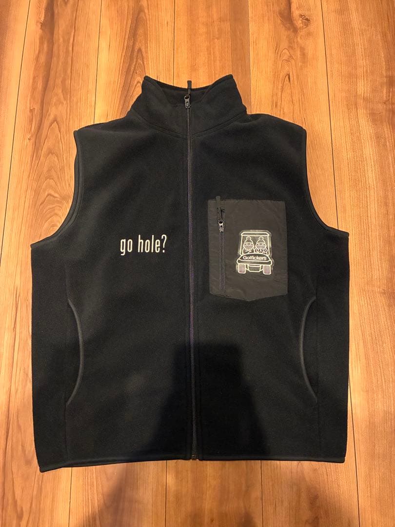 即完　Golfickers ゴルフィッカーズ　フリースベスト　ブラック　M