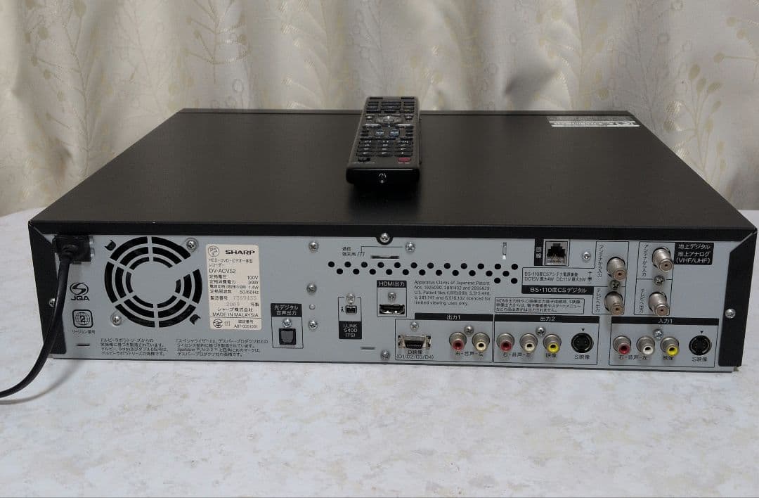 シャープAQUOSビデオ一体型HDD／DVDレコーダー【DV-ACV52】動作品