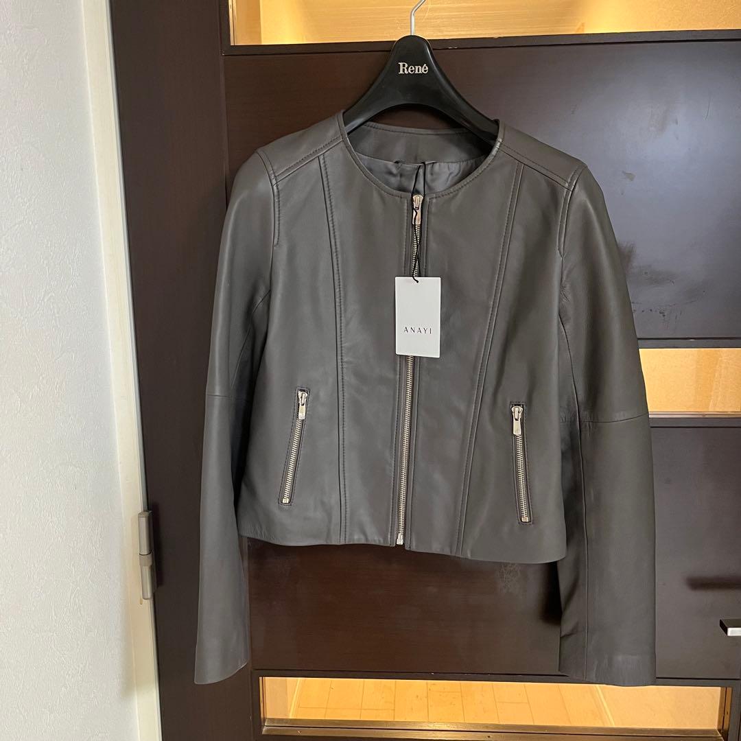 新品☆ANAYI ラムレザークルー　ジャケット/ セオリー、23区、セルフォード