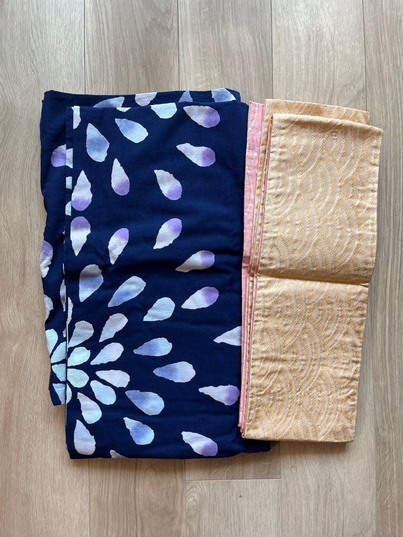 【tsumorichisato】ツモリチサト ネイビー 花火柄 浴衣・帯セット