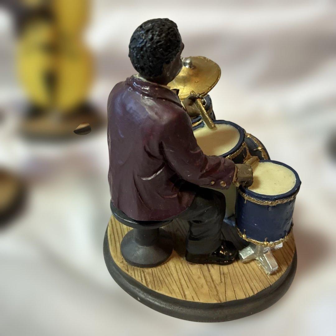 【希少】美品　レトロ　骨董品　ジャズバンドフィギュア　黒人　置物　コレクター　7