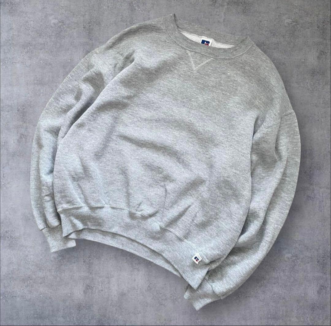 美品！90s USA製 Russell 無地ブランクスウェット グレー