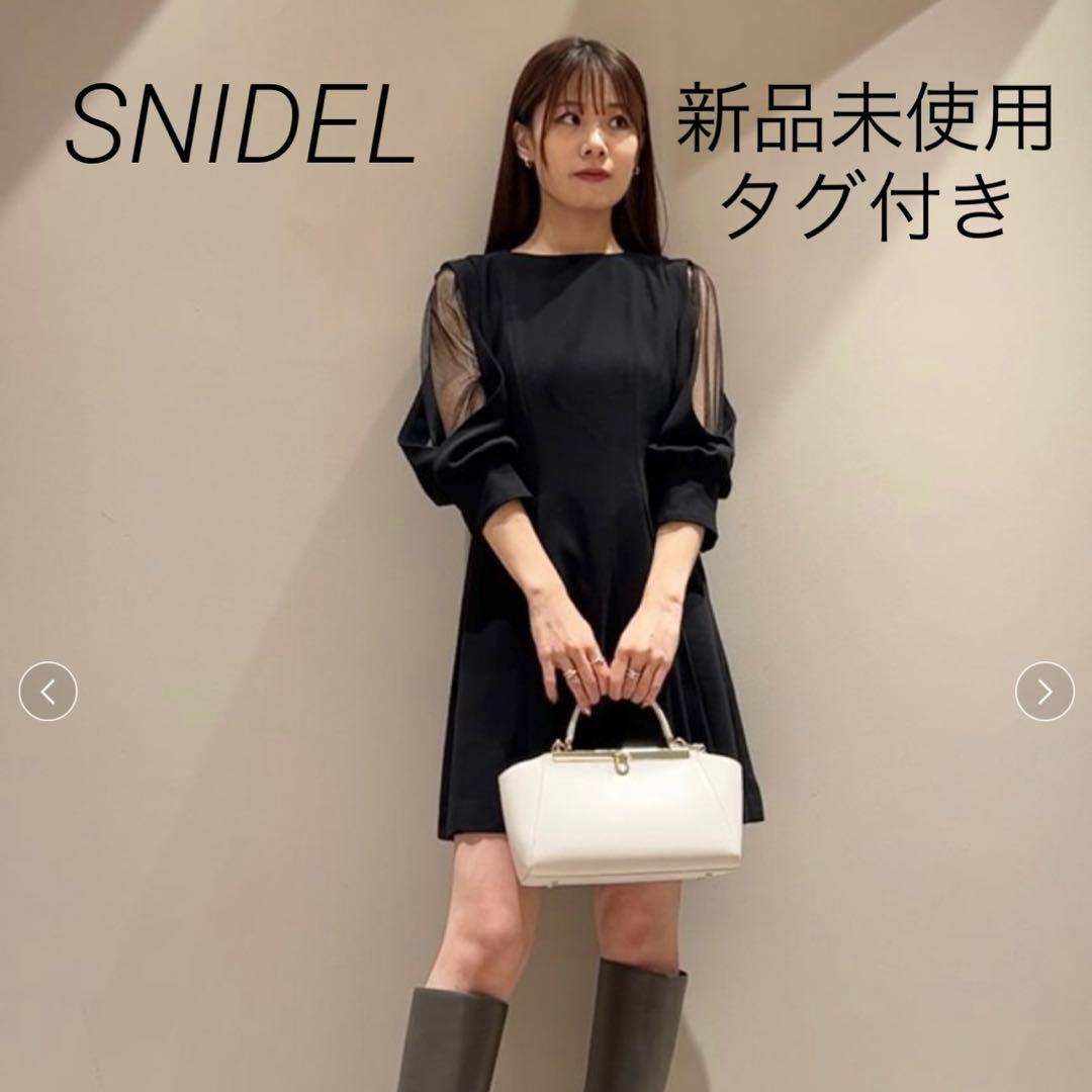 ゆう様　SNIDEL シアーショルダーミニワンピース　ブラック