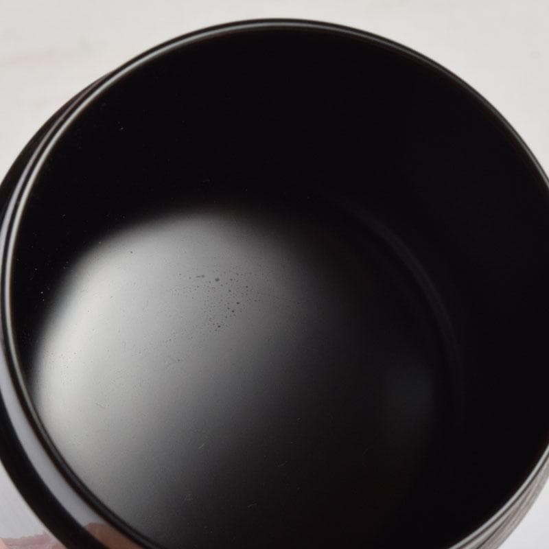 茶道具　塗師　堅地屋清兵衛作　利休形　黒雪吹　棗　共箱　V　9120