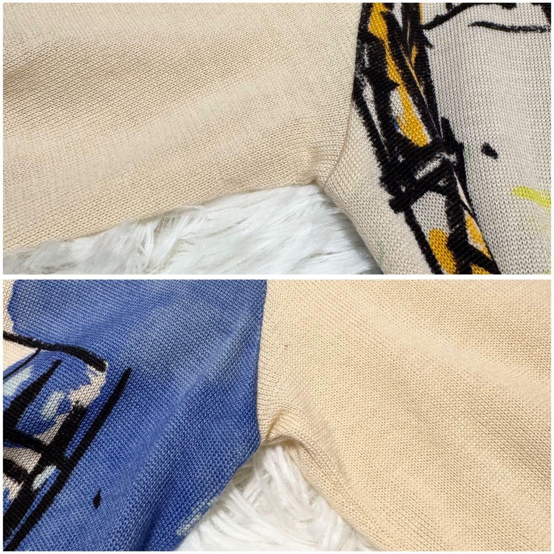 良品✨レオナールスポーツ ニットワンピース 42 ウール100 総柄 上品 希少