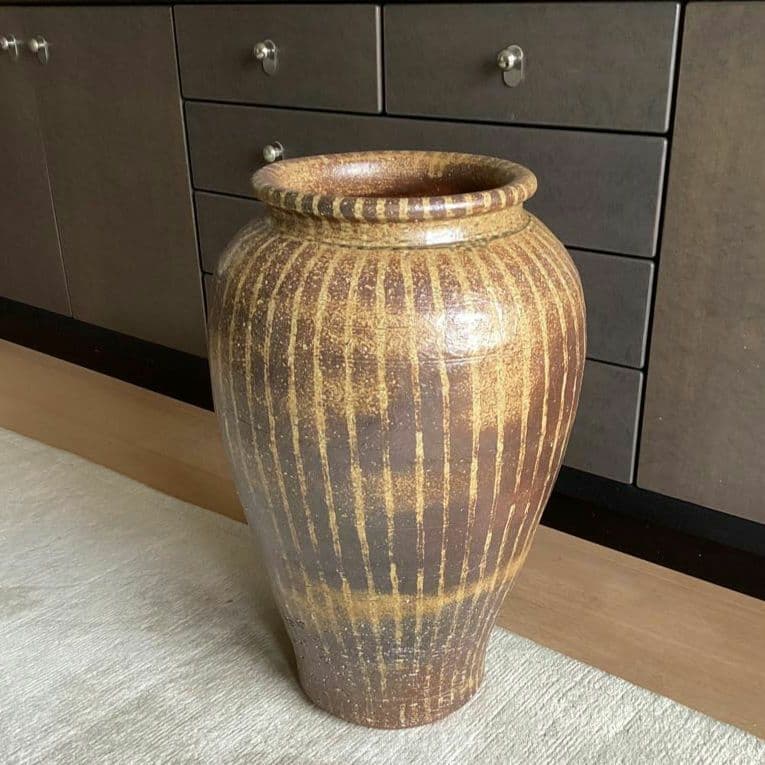 大壺　傘立て 小鹿田焼 刷毛 庭　壺　風情　陶器 大甕　甕　水甕　インテリア