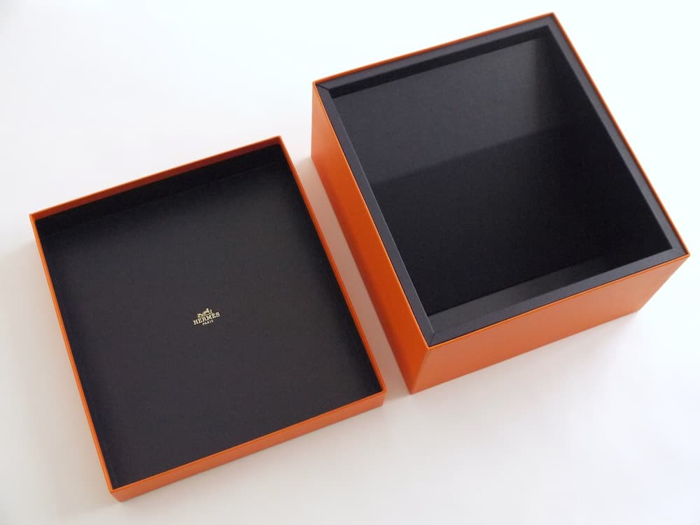 レア！HERMESネイビーボックス空箱 正規品 バーキン25用オレンジボックス