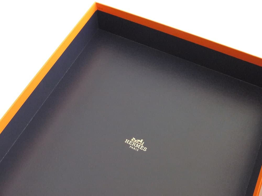 レア！HERMESネイビーボックス空箱 正規品 バーキン25用オレンジボックス