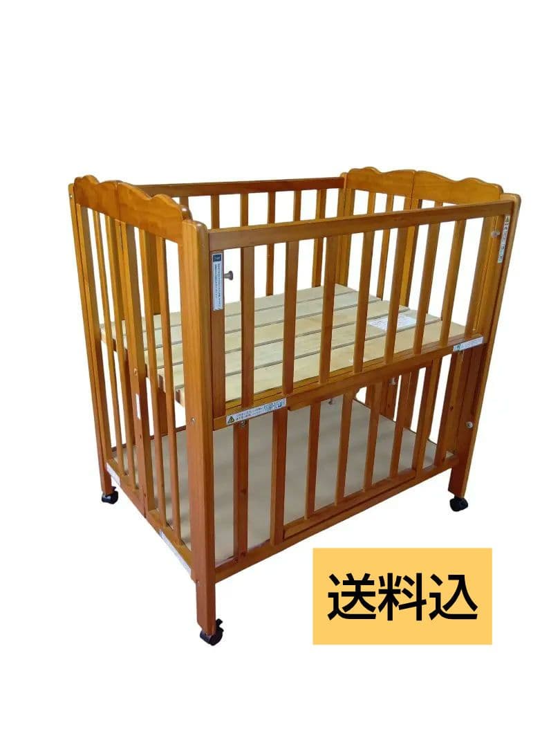 大和屋　yamtoya パタン　ミニベビーベッド キャスター付き　折り畳みベッド
