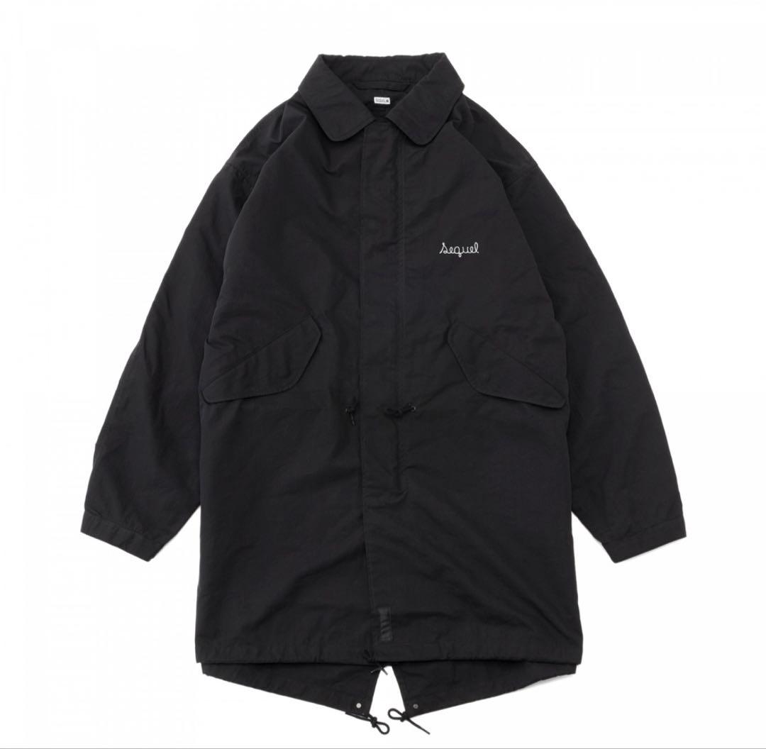 SEQUEL FISHTAIL TRENCH COAT BLACK M 黒
