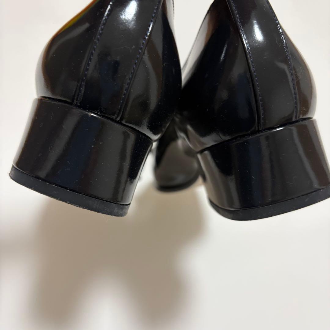 極美品✨GUCCI ホースビット パンプス チャンキーヒール パテントレザー 黒