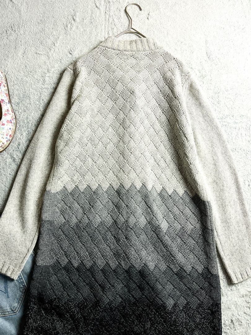 【Max Mara】カシミヤ混 ジャガードニット グラデーションコーディガン