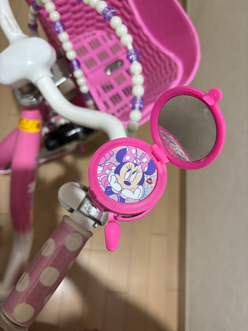 ココ　(お引き取り限定)ミニーマウス子供用自転車 ピンク18 美品