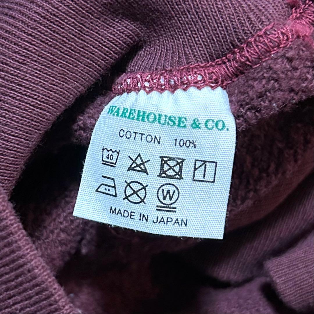 XLサイズ！ウエアハウス warehouse 古着スウェット ボルドー 44