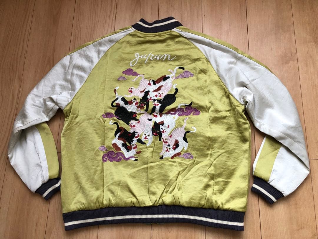 未使用タグ付！HOUSTON woman スーベニアジャケット 百猫／スカジャン