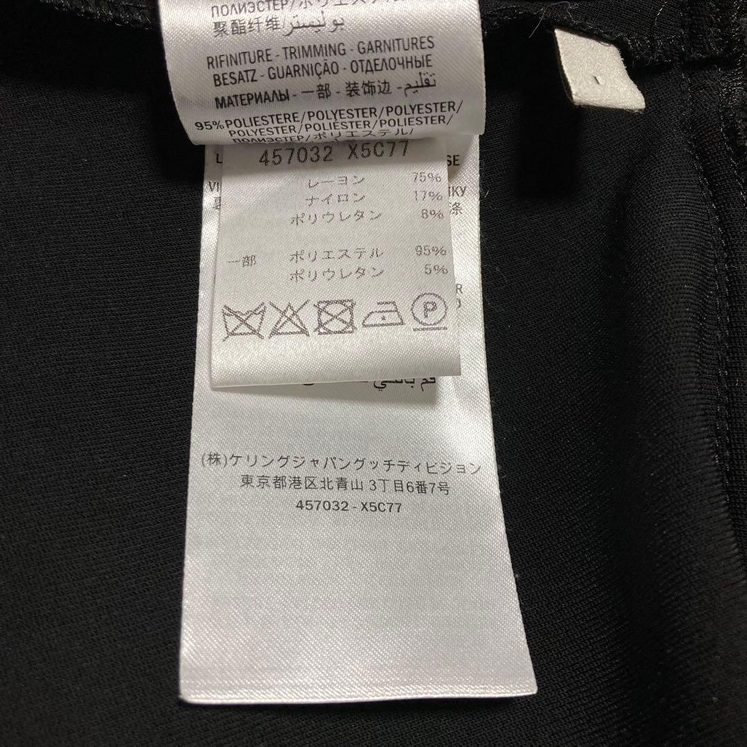 現行タグ★GUCCI グッチ ジャージーワンピース シェリーライン ボウタイ L