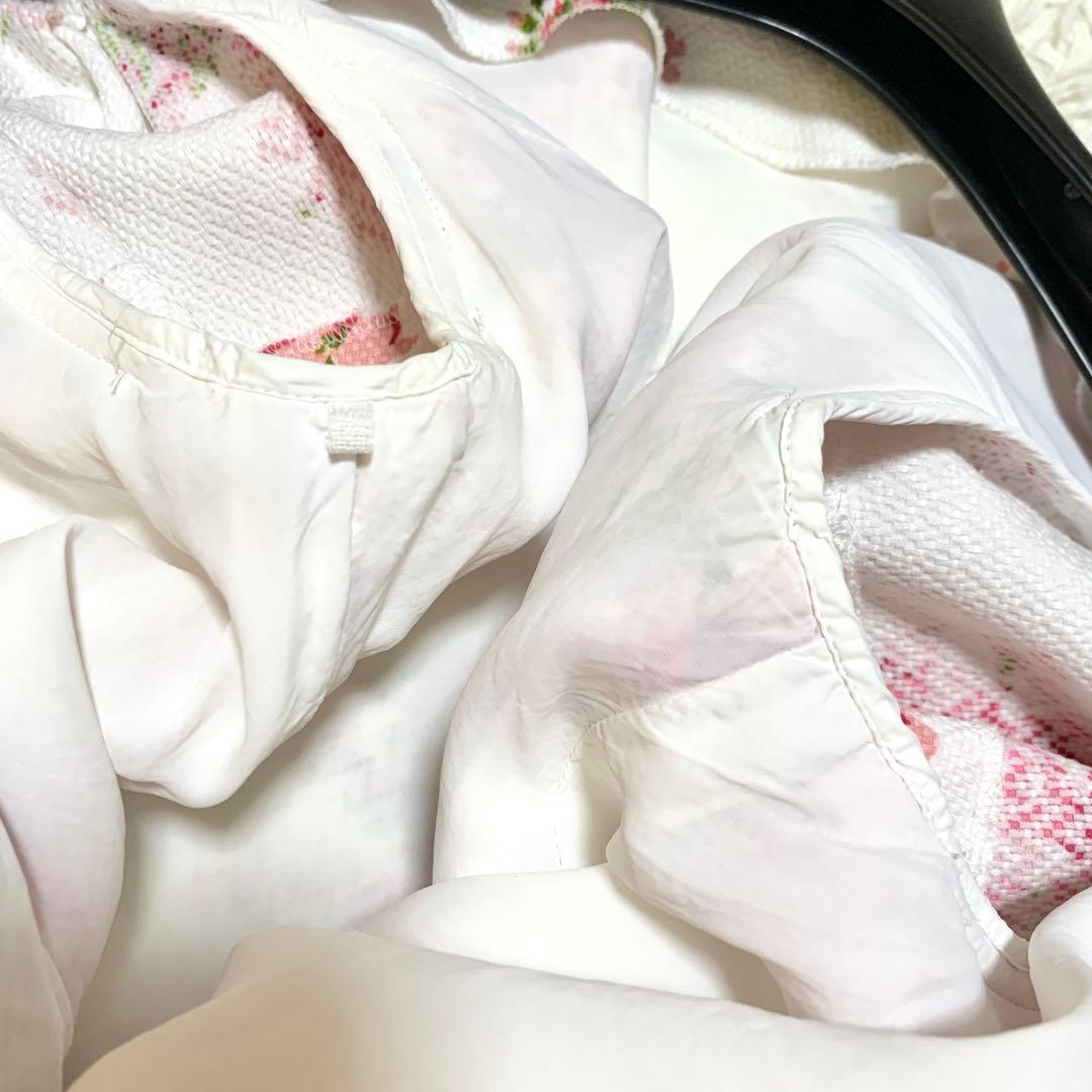 美品✨希少サイズ エムズグレイシー ブーケプリント フレア ワンピース ケープ付