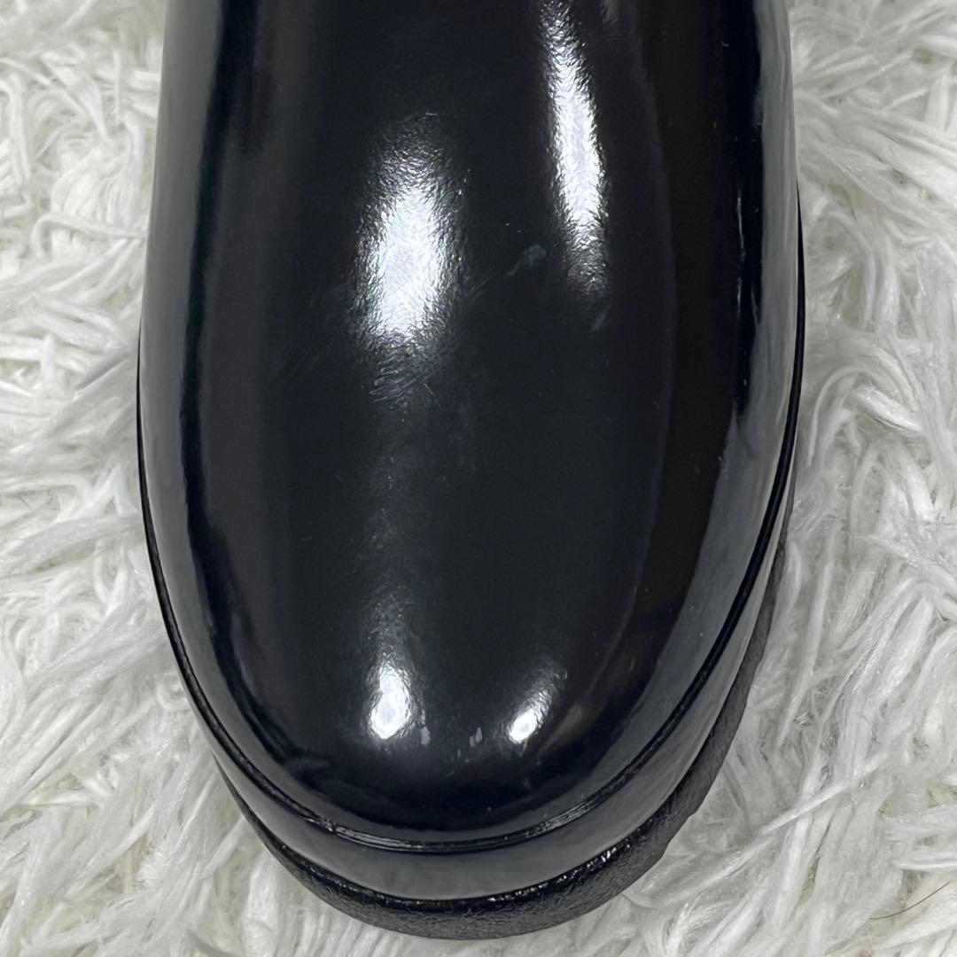 未使用級✨ハンター リファインドグロスキルトトールレインブーツ ブラック25cm