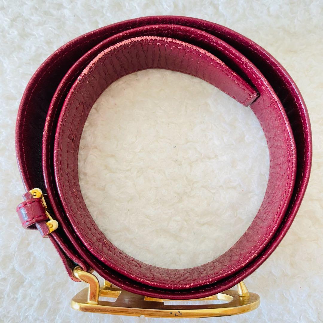 Christian Dior ベルト 赤系 レディース トロッター柄 ディオール