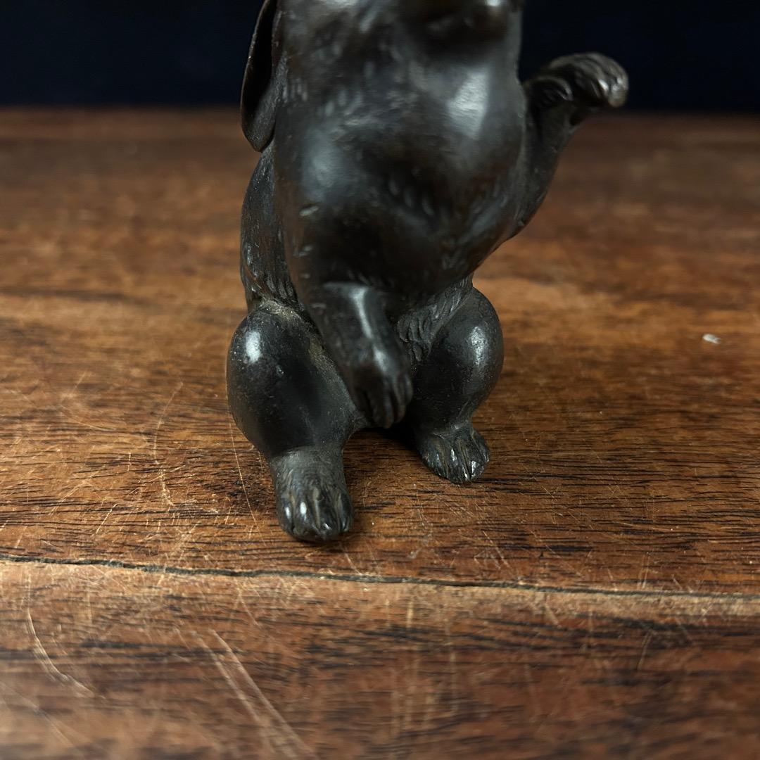 中国古美術　古銅 兎 置物Q-940