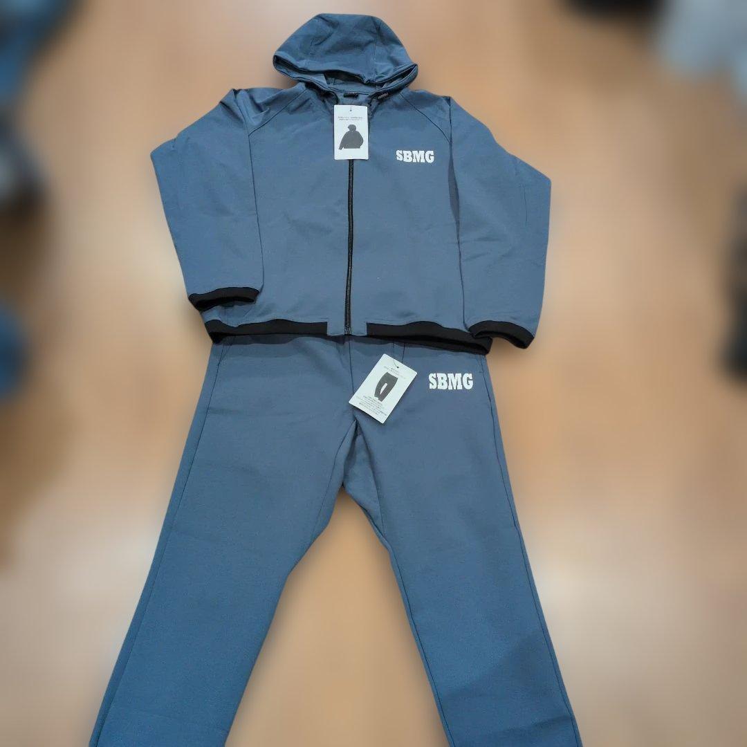 【SBMG】ドリブンスウェット　セットアップ　ジョガーパンツ　M　ブルーグレー