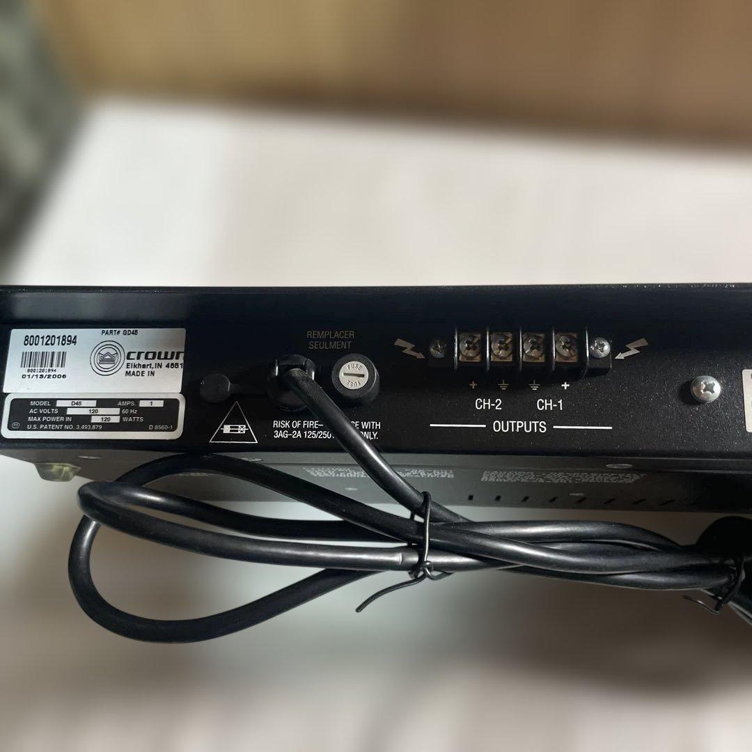 【動作未確認/希少】Crown D-45 パワーアンプ 海外プラグ ジャンク