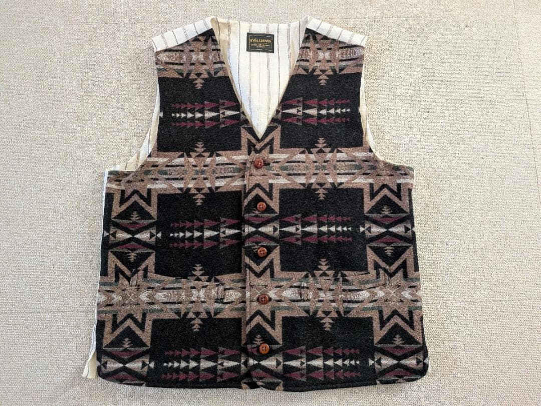 グラッドハンド スピリッツ ベスト ネイティブ柄 ワークベスト L 40 日本製
