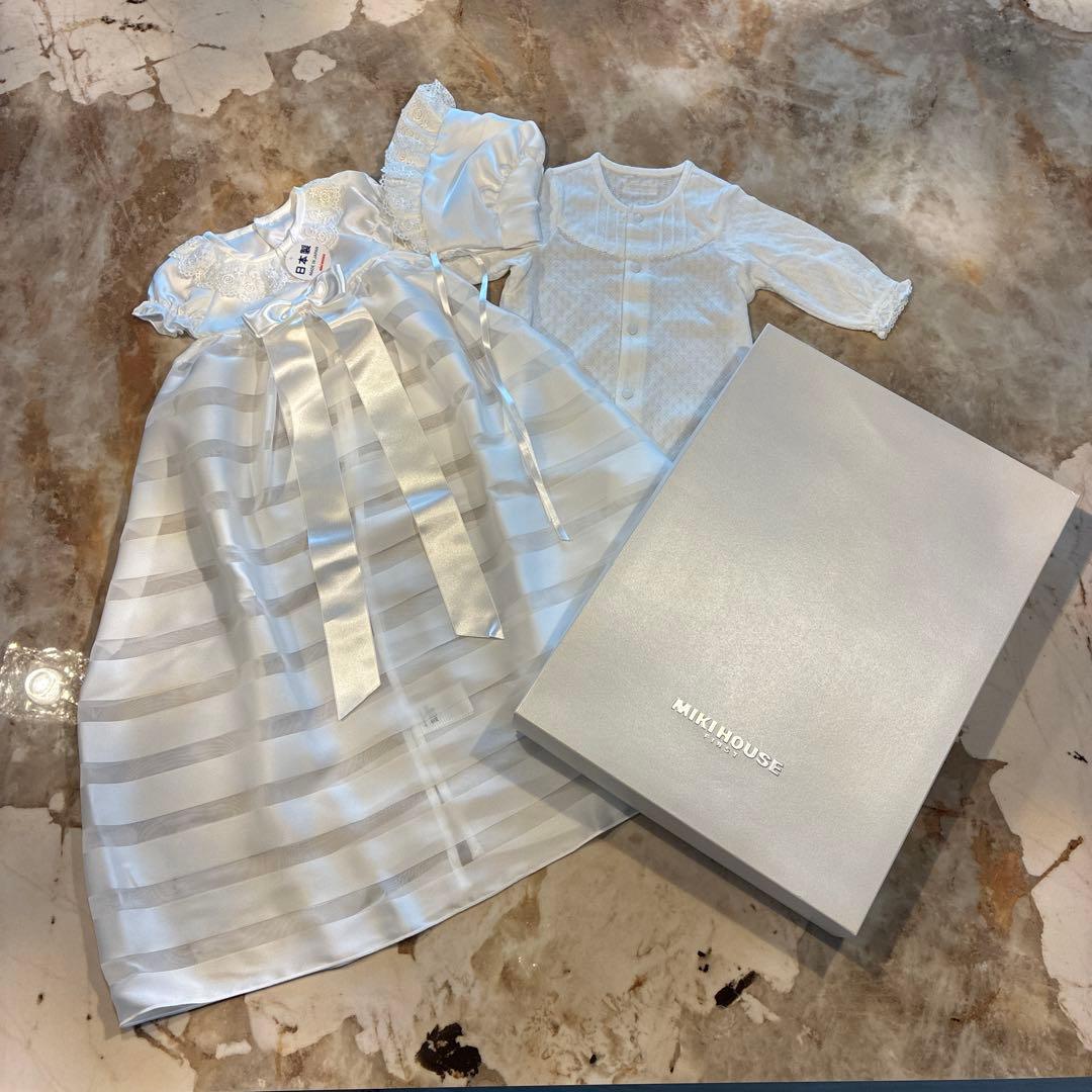 現行　新品ミキハウス　セレモニードレスセット　通年向け　お宮参り　退院　出産準備