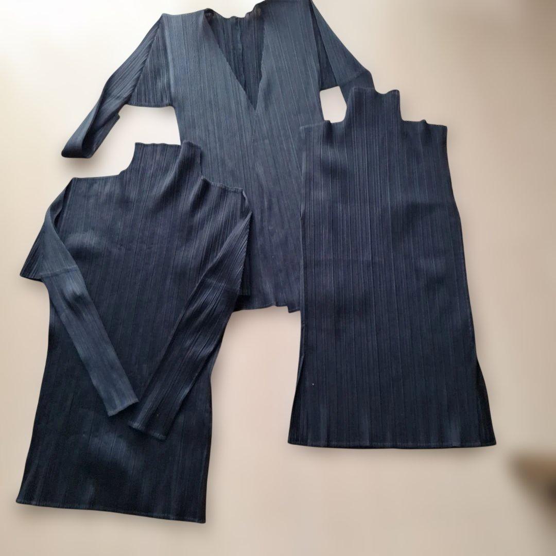 PLEATS PLEASE ブラックカーディガン　アンサンブル　まとめ売り