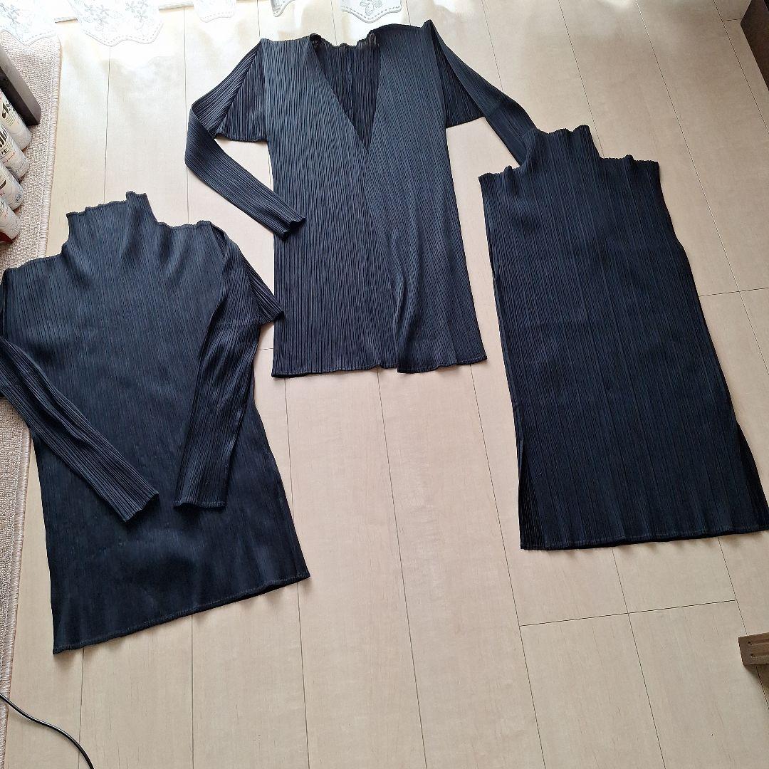 PLEATS PLEASE ブラックカーディガン　アンサンブル　まとめ売り