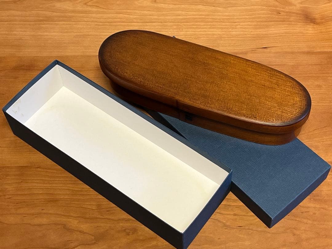 柴田慶信商店製曲げわっぱ、長手弁当箱（中）拭き漆