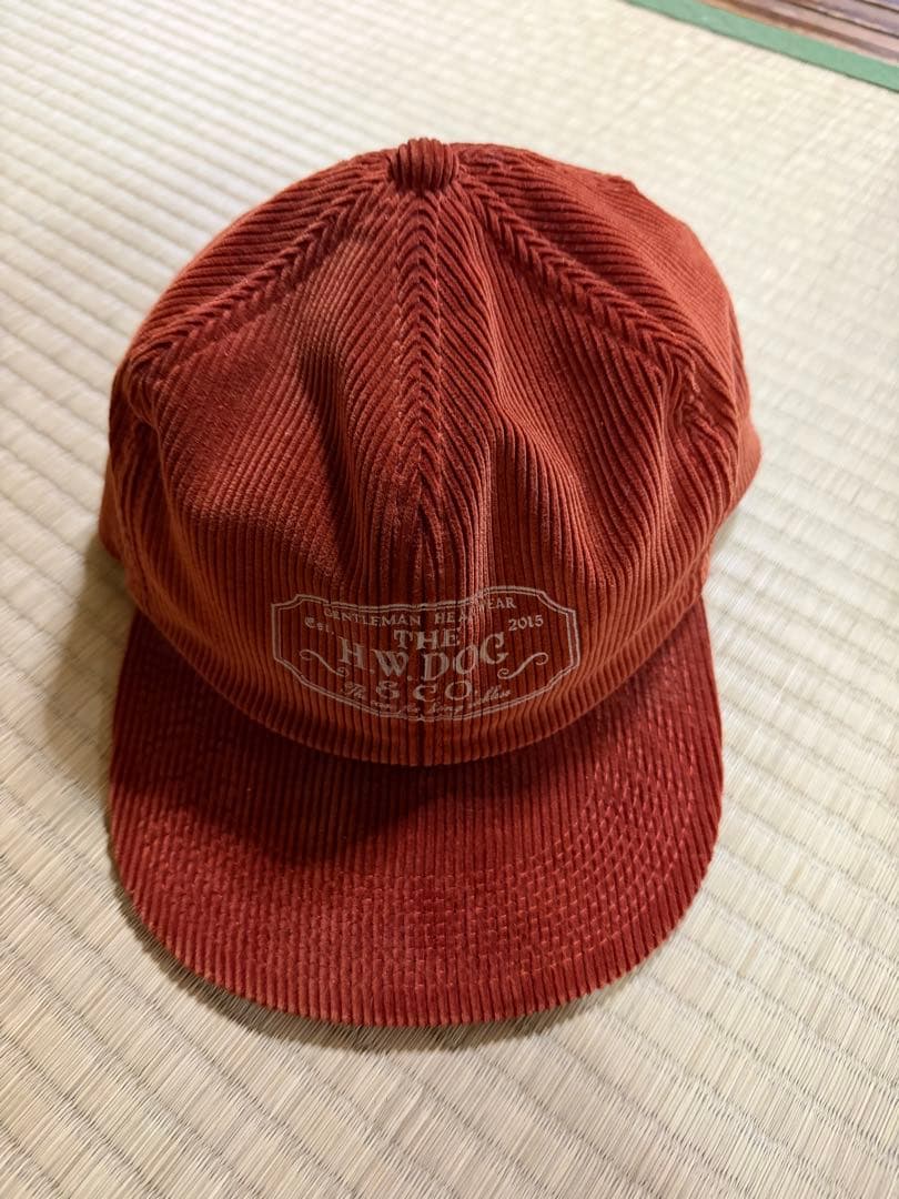 THE H.W.DOG CO. コーデュロイ トラッカー キャップ 赤　紙タグ無