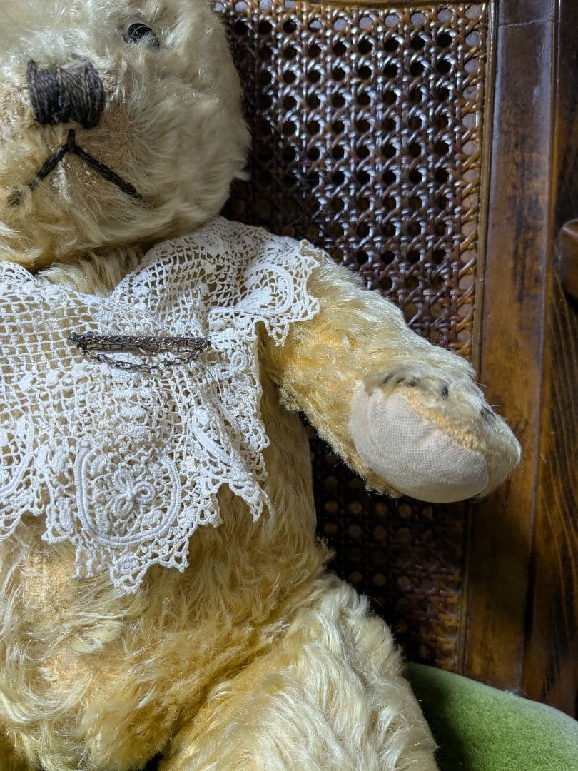 ヴィンテージ テディベア レース襟付き