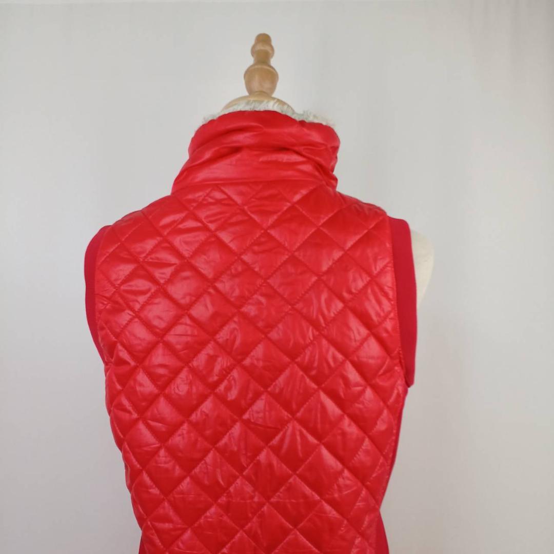 FILA GOLF　キルティングワンピース　M　レッド中綿　ロゴワッペン