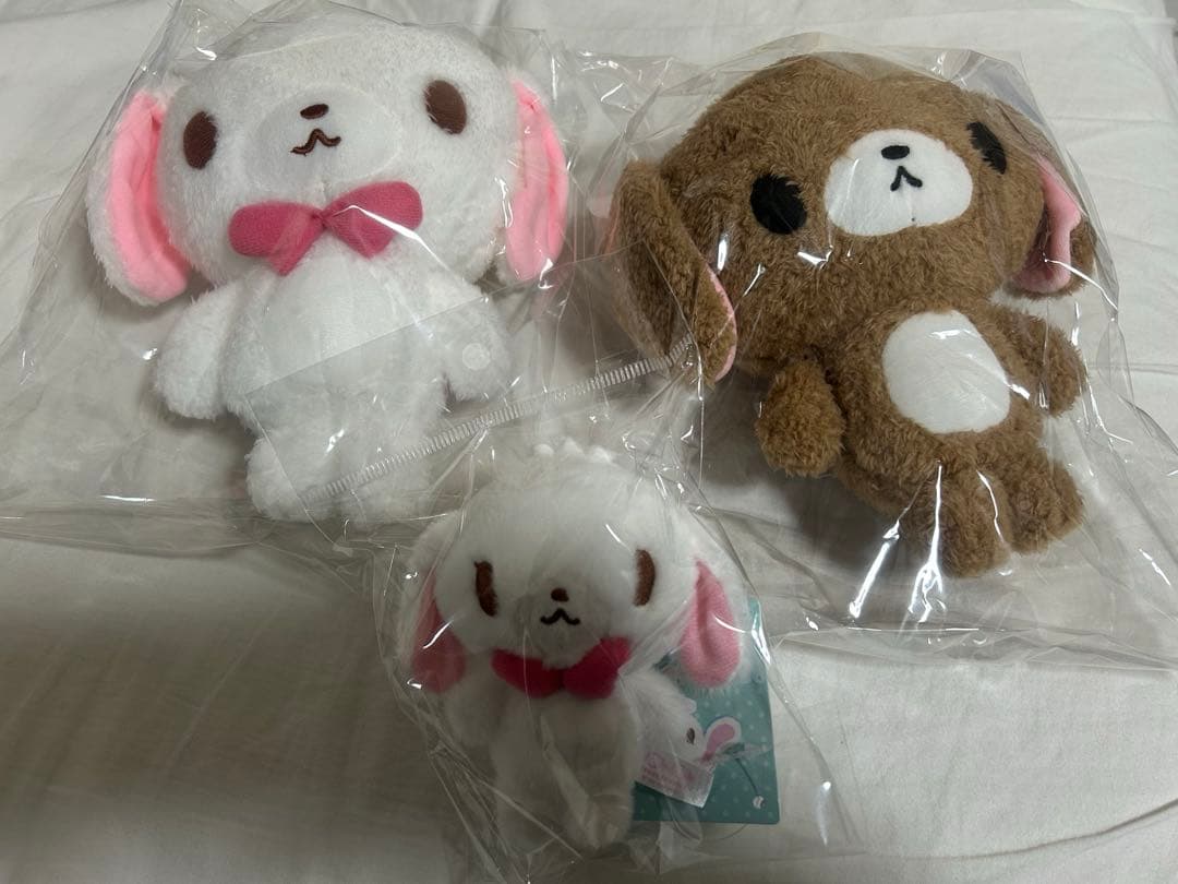 シュガーバニーズ　ぬいぐるみマスコット3つセット