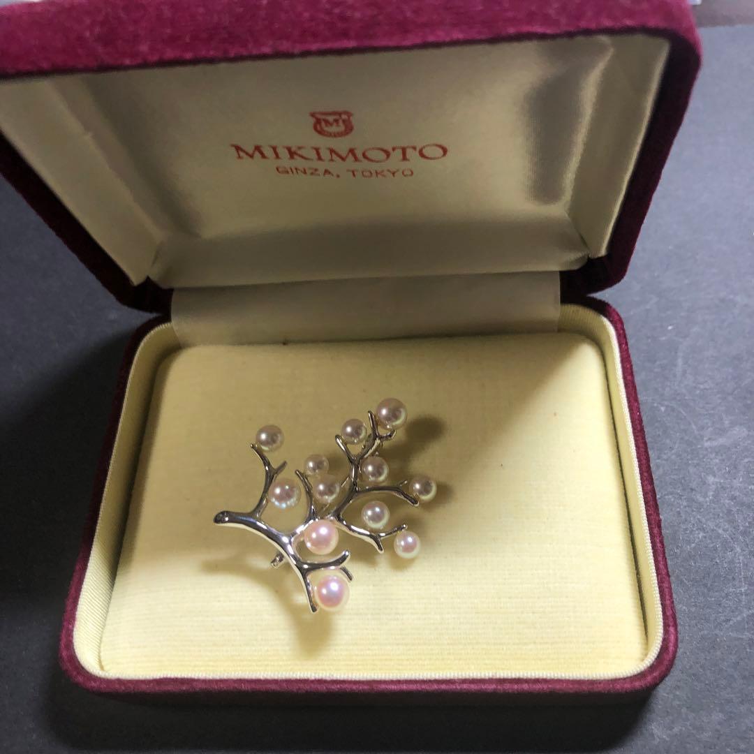 11664 MIKIMOTO 真珠 ブローチ 幸福の木　シルバー